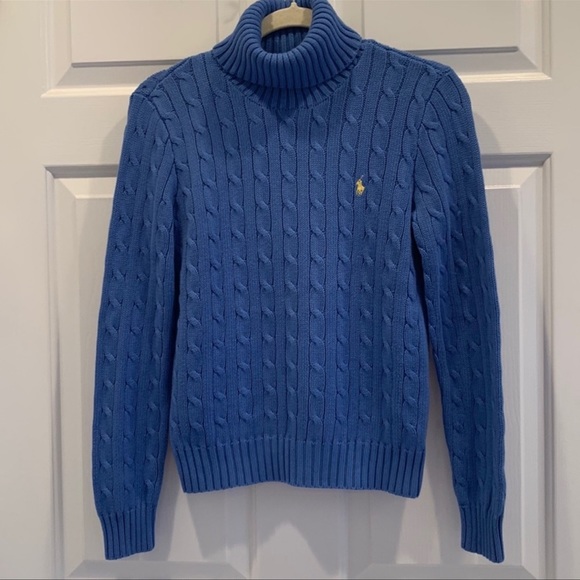 Ralph Lauren sport blue turtleneck sweater excellent condition M - Picture 7 of 8